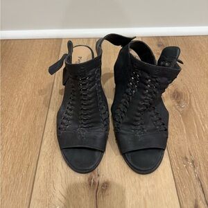Pierre Dumas Black Woven Ankle Booties